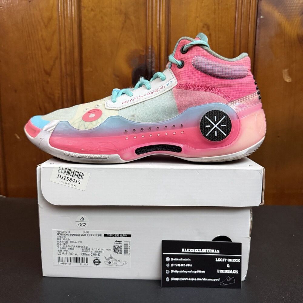 Li-Ning Way Of Wade 10 Miami South Beach Heat Midtop / Hightop Size 9.5 Men
